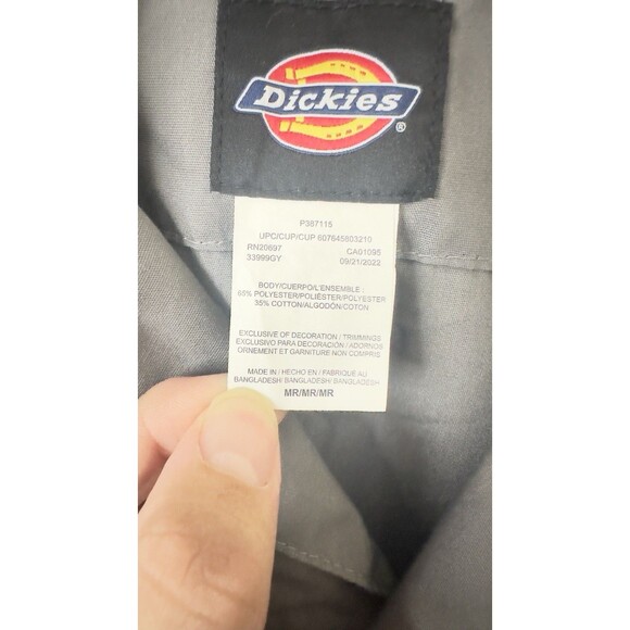 Dickies Men Short Sleeves Coverall Sz Medium Gray Street Work Stain Release - Picture 5 of 5